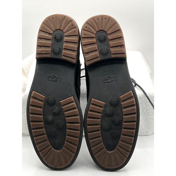 UGG Magnusson Black Leather & Suede Comfort VTG Style Lace Up Boots Mens Size 12 - Picture 10 of 13